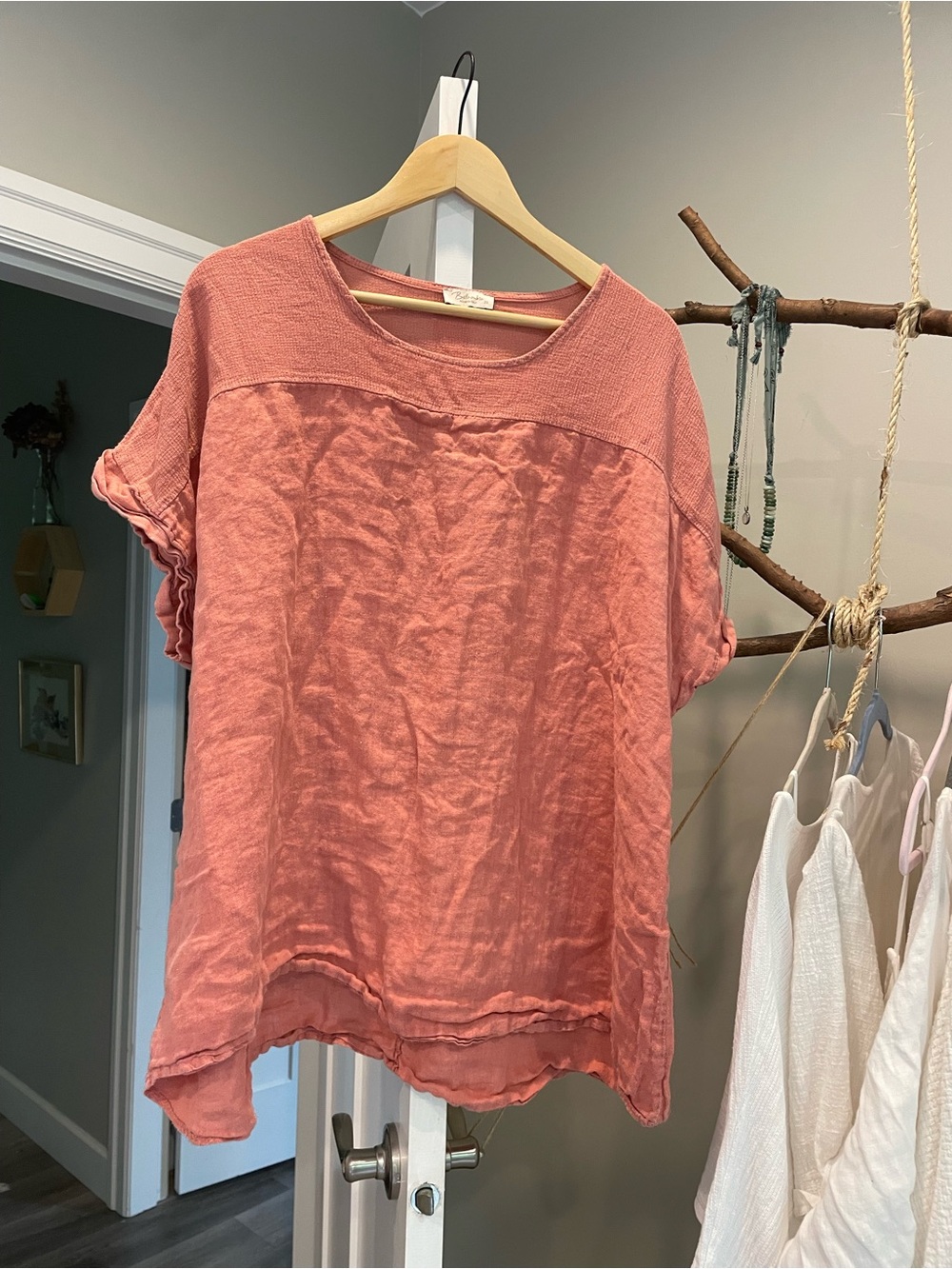 Bellambra rose linen tunic 3X